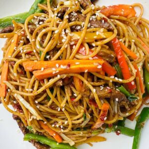 Stir fry spaghetti