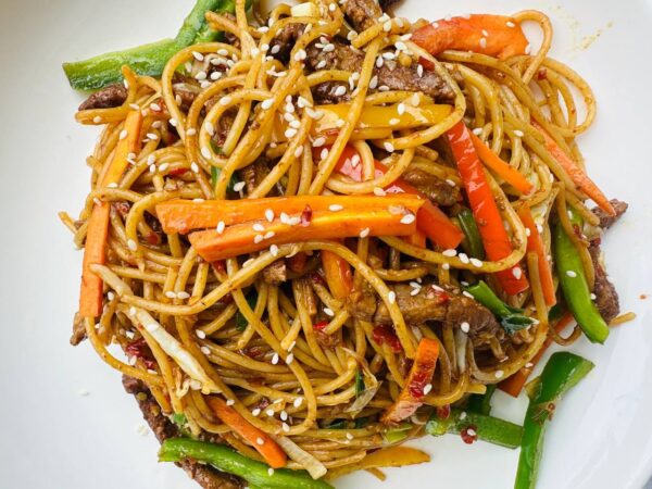 Stir fry spaghetti