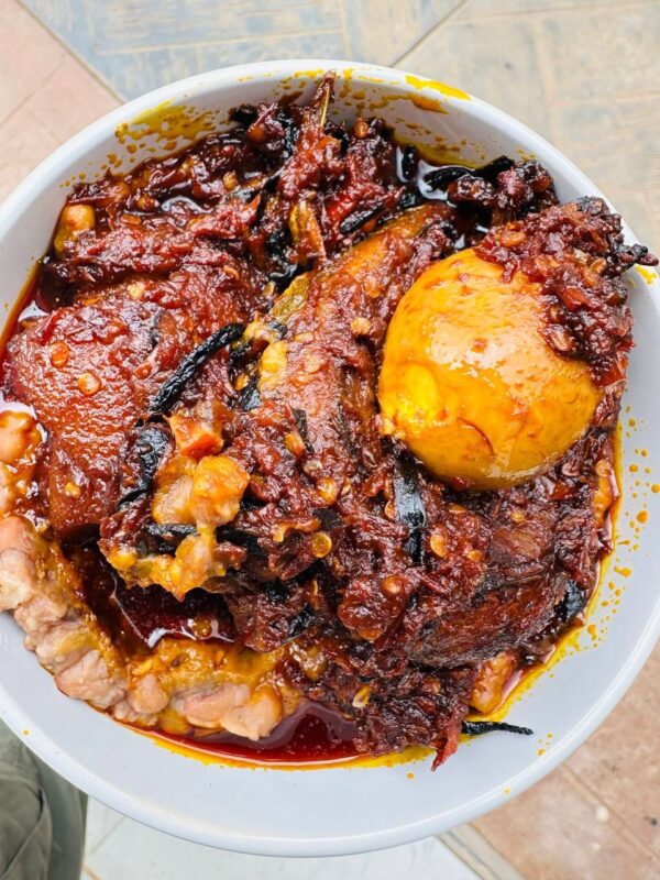 Ewagoyin and sauce